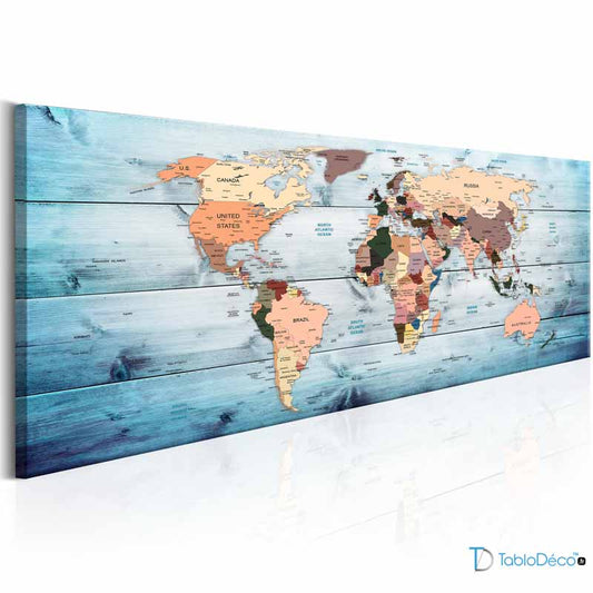 Tableau sur toile Carte du Monde Grand Format