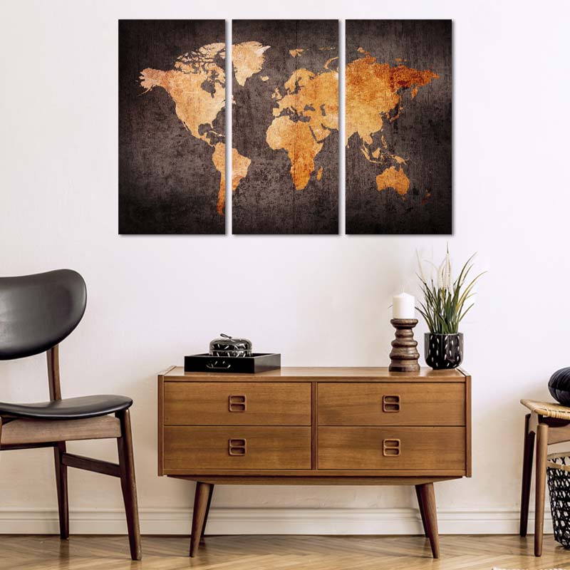Tableau de décoration d'une Carte du Monde Moderne