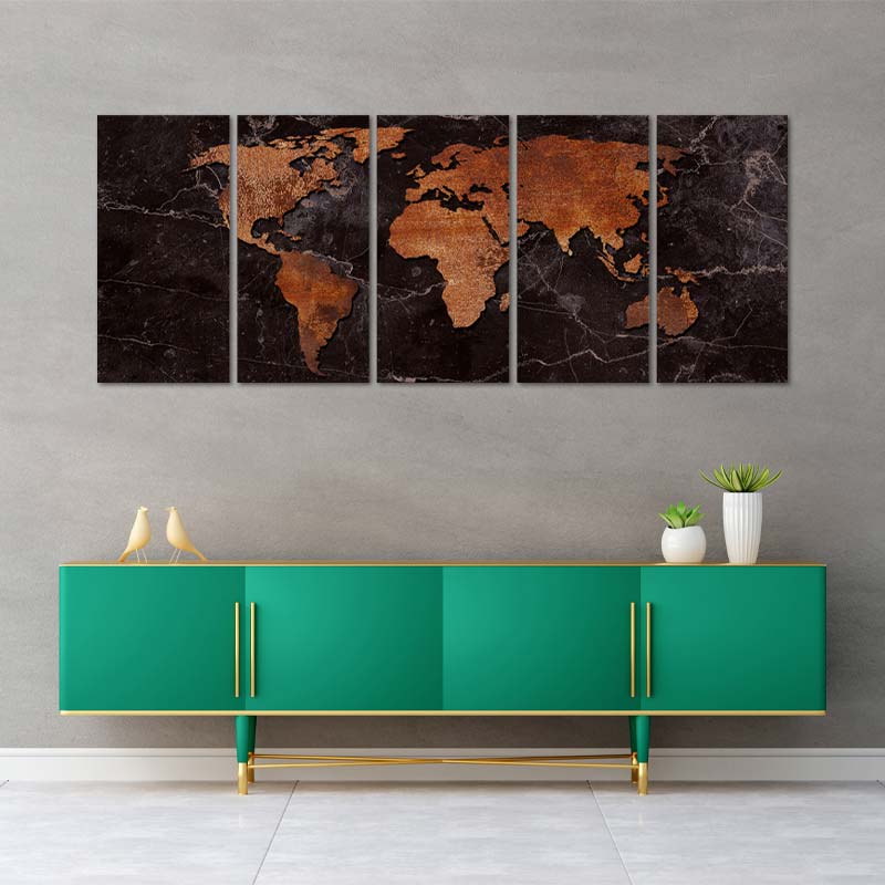 Tableau de décoration d'une Carte du Monde Style Industriel - TabloDéco.fr