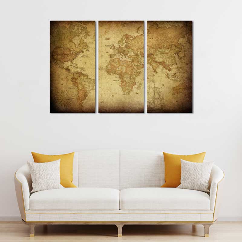 Tableau de décoration Carte du monde Vintage - TabloDéco.fr