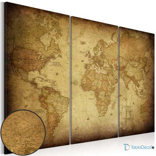 Acheter un Tableau Carte du monde Vintage - TabloDéco.fr