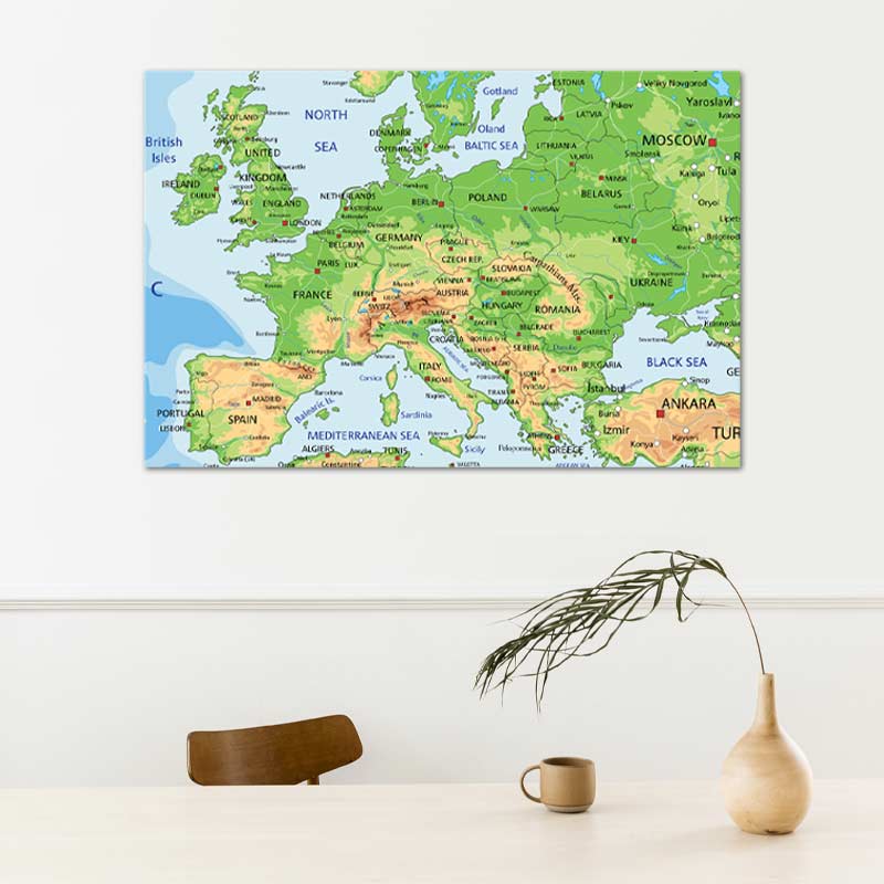 Décoration murale d'une Carte de l'Europe Classique - TabloDéco.fr