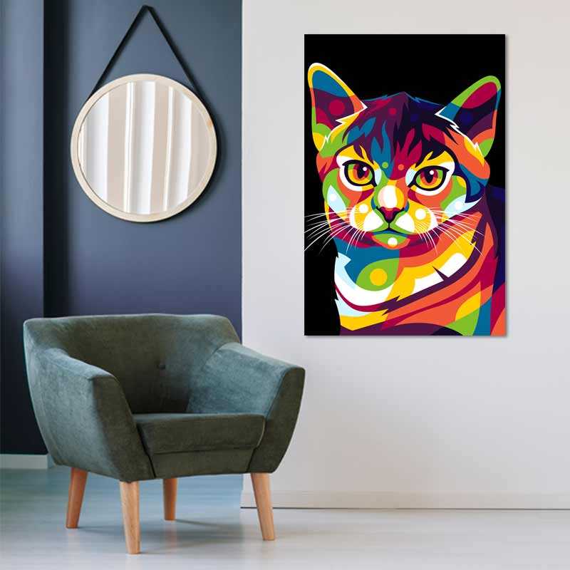 Tableau décoratif sur toile d'un Chat Pop Art