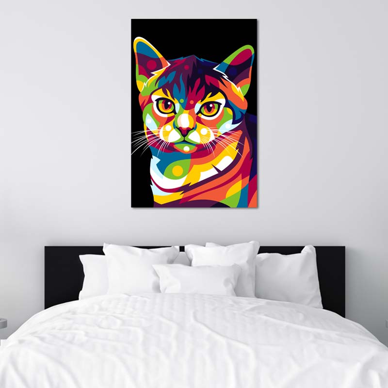 Toile décorative d'un Chat Pop Art - TabloDéco.fr
