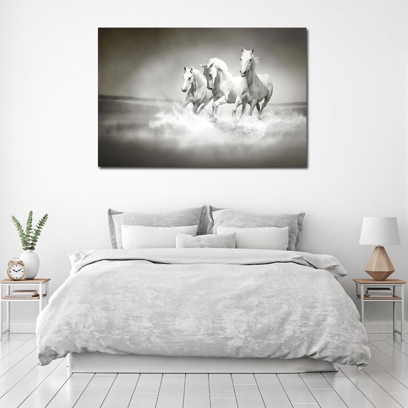 Tableau Chevaux Camarguais - TabloDéco.fr