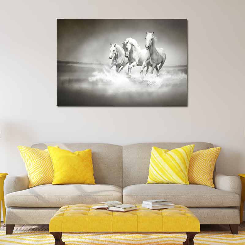 Tableau de décoration avec des Chevaux Camargue