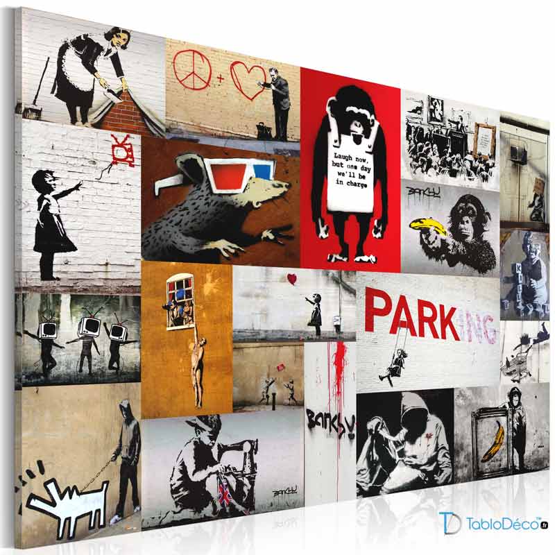 Acheter un Tableau Collage Street Art Banksy