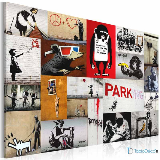 Acheter un Tableau Collage Street Art Banksy
