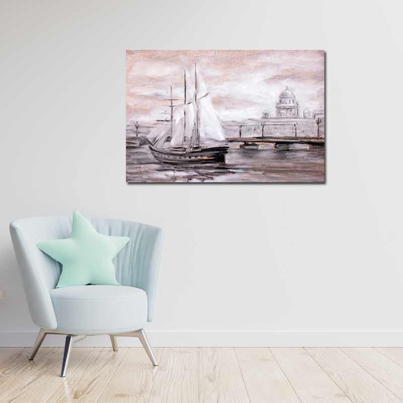 Tableau Contemporain sur toile d'un Bateau