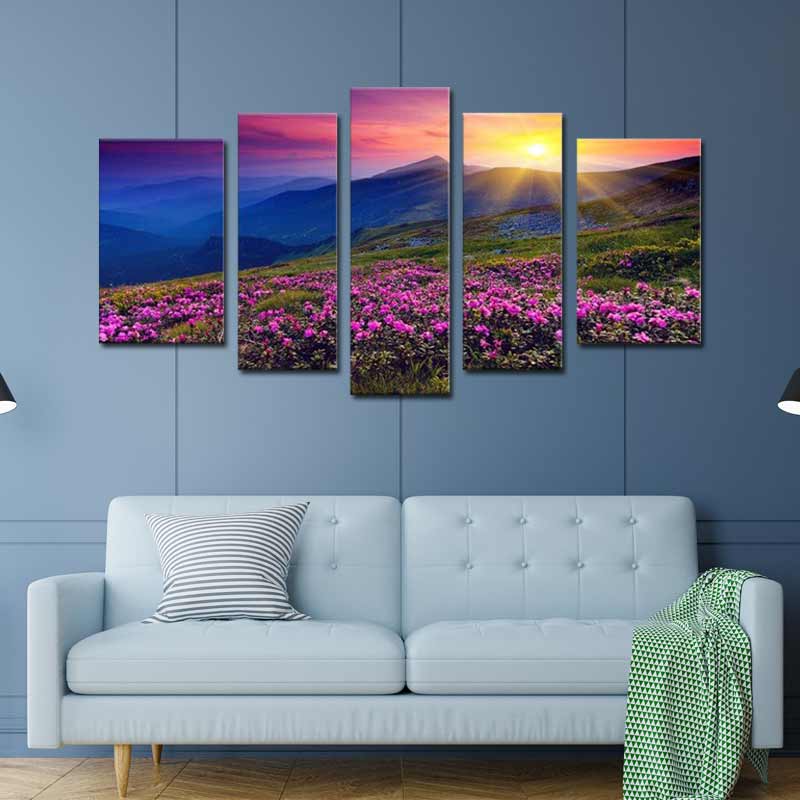 Tableau Décoratif Coucher de Soleil Montagne