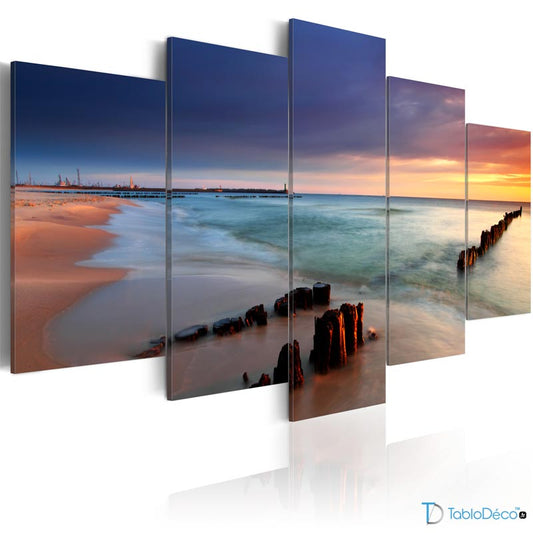 Tableau sur toile Coucher de Soleil sur la Plage