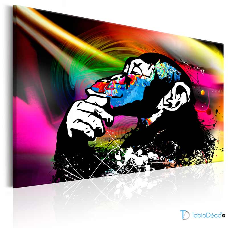 Acheter un Tableau Couleur Vive Singe