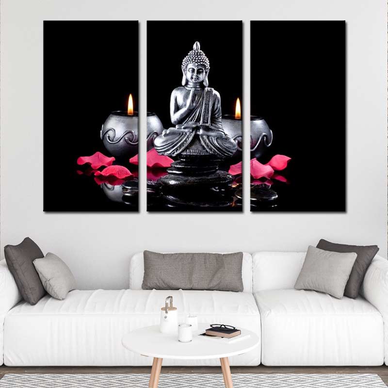 Tableau Déco en 3 parties avec Bouddha