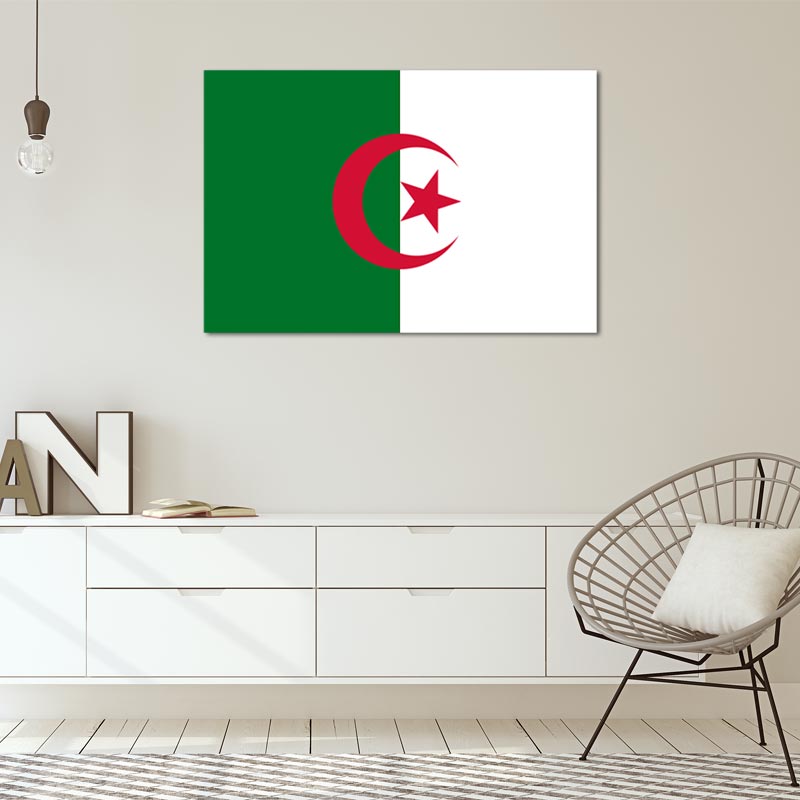 Toile décorative du Drapeau Algérien - TabloDéco.fr