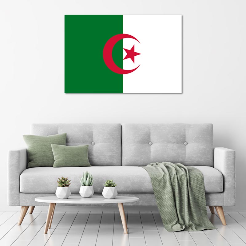 Drapeau Algérien sur toile imprimée - TabloDéco.fr