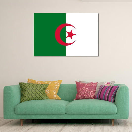 Tableau de décoration du Drapeau de l'Algérie - TabloDéco.fr