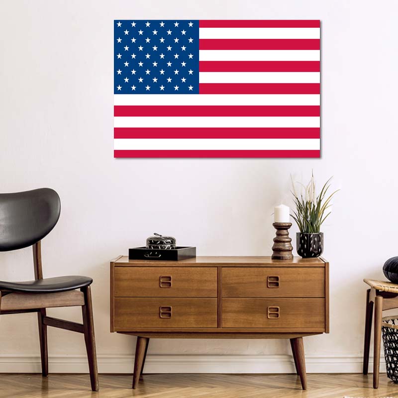 Toile décorative du Drapeau des États-Unis - TabloDéco.fr