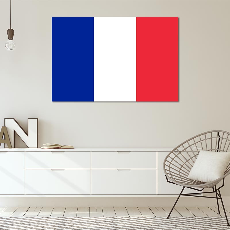 Toile imprimée du Drapeau Tricolore Français - TabloDéco.fr