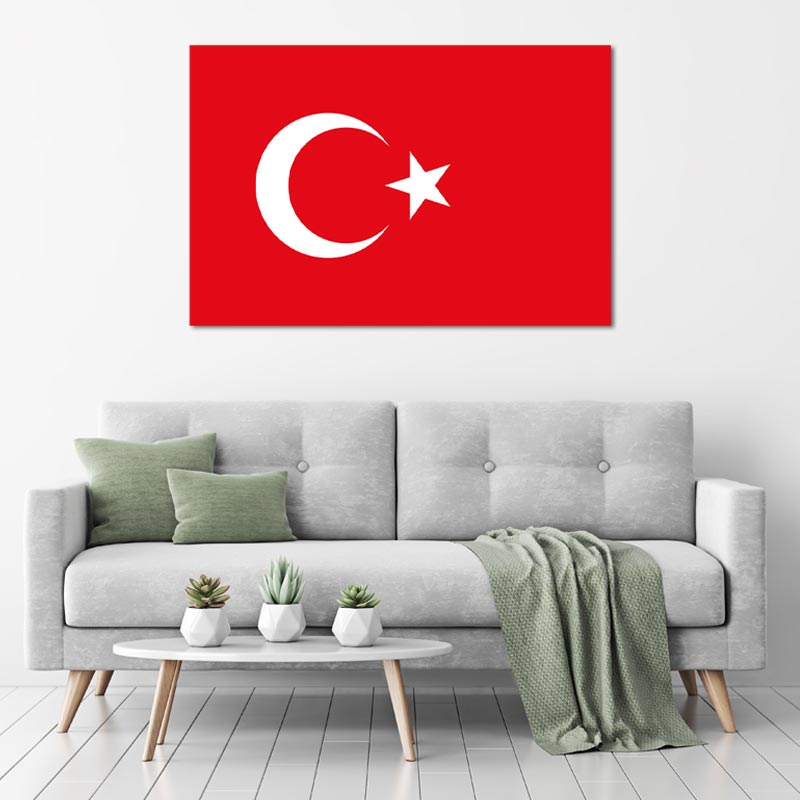 Toile décorative du Drapeau de la Turquie - TabloDéco.fr