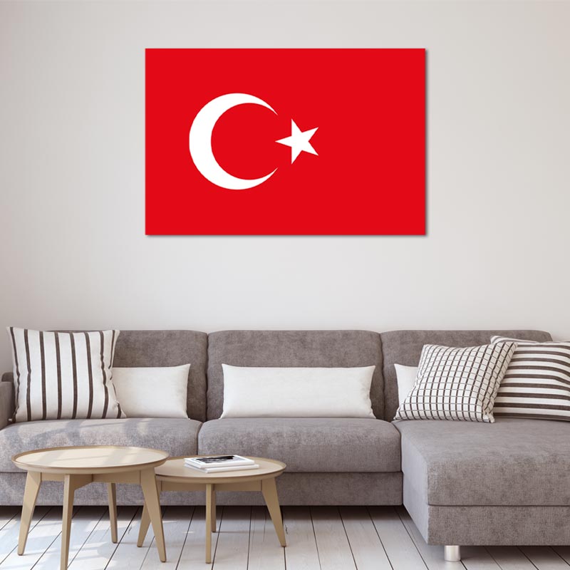 Drapeau de la Turquie sur toile imprimée - TabloDéco.fr