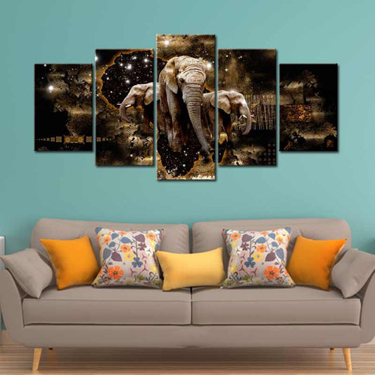 Tableau sur toile imprimée Éléphants Design