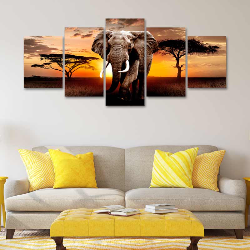 Tableau Éléphant Grand Format sur châssis