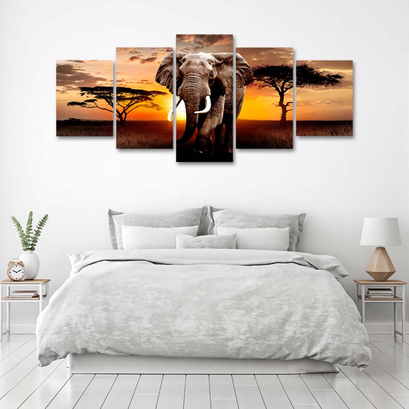Tableau décoratif sur toile d'un Éléphant Grand Format sur châssis
