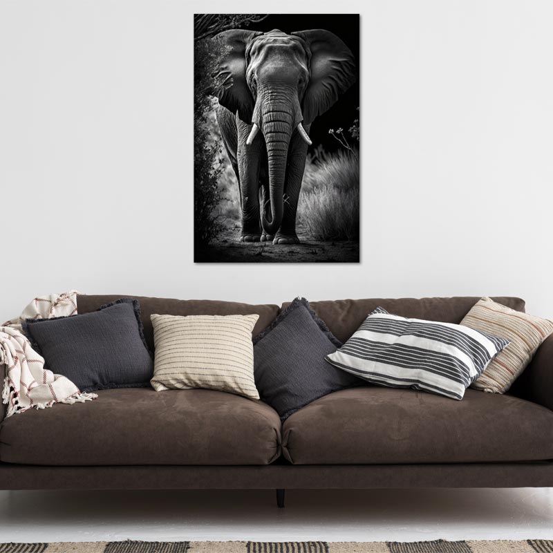 Tableau Éléphant Noir et Blanc - TabloDéco.fr