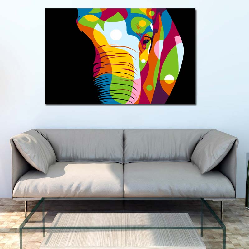 Éléphant Pop Art en tableau - TabloDéco.fr