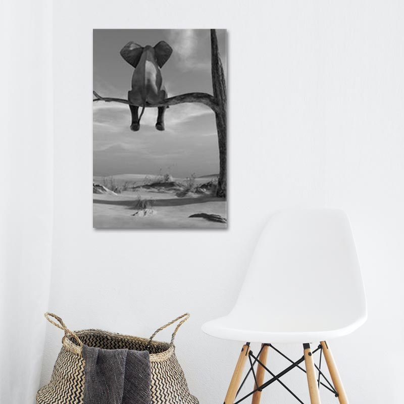 Tableau Éléphant sur une Branche