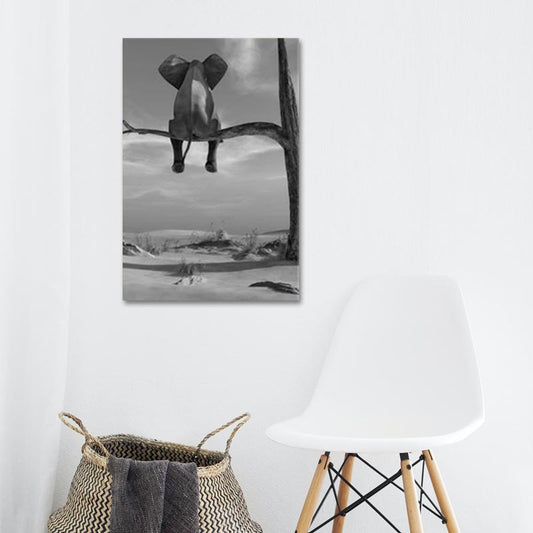 Tableau Éléphant sur une Branche