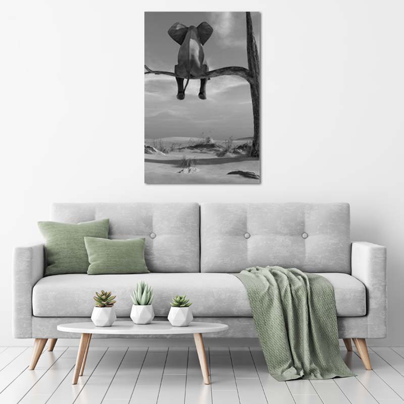 Tableau Éléphant sur une Branche - TabloDéco.fr
