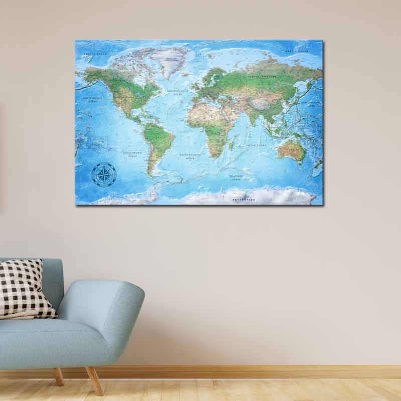 Tableau en liège - Carte du Monde Classique