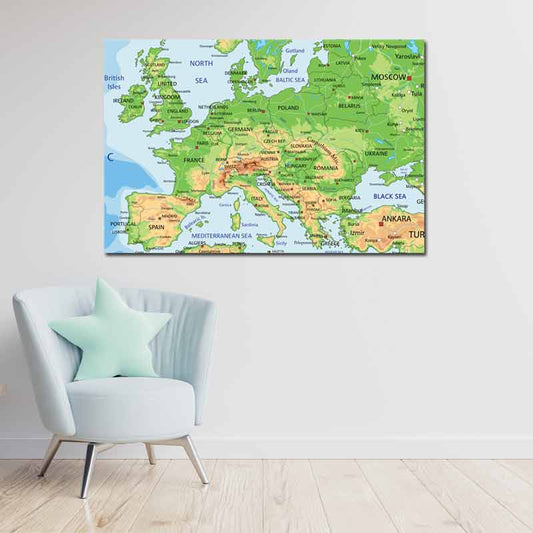 Tableau en liège - Carte d'Europe Classique