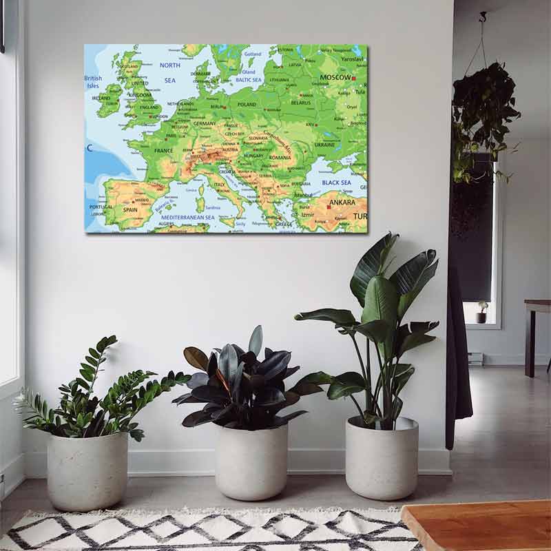 Tableau en liège - Map d'Europe Classique