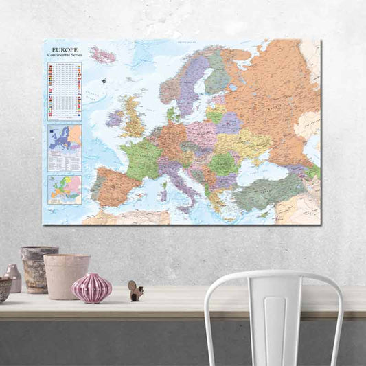 Tableau en liège - Carte d'Europe Détaillée