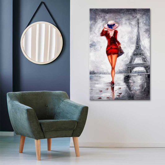 Tableau décoratif sur toile d'une Femme au Chapeau à Paris