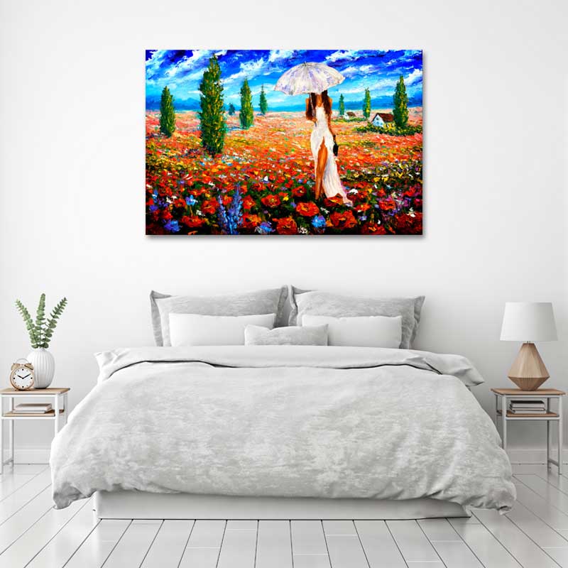  Tableau déco d'une Femme avec son Ombrelle