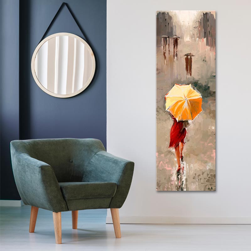 Tableau déco d'une Femme avec son Parapluie