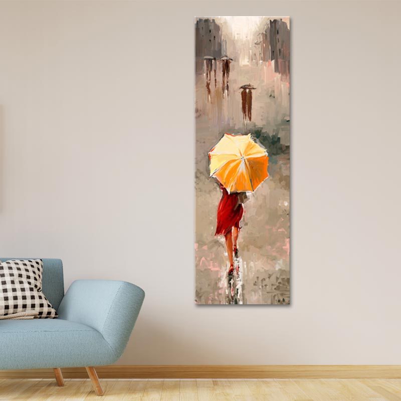 Tableau sur toile d'une Femme avec Parapluie