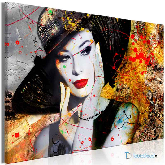 Tableau Femme au Chapeau Noir