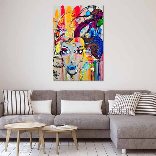 Tableau Femme Graffiti Street Art