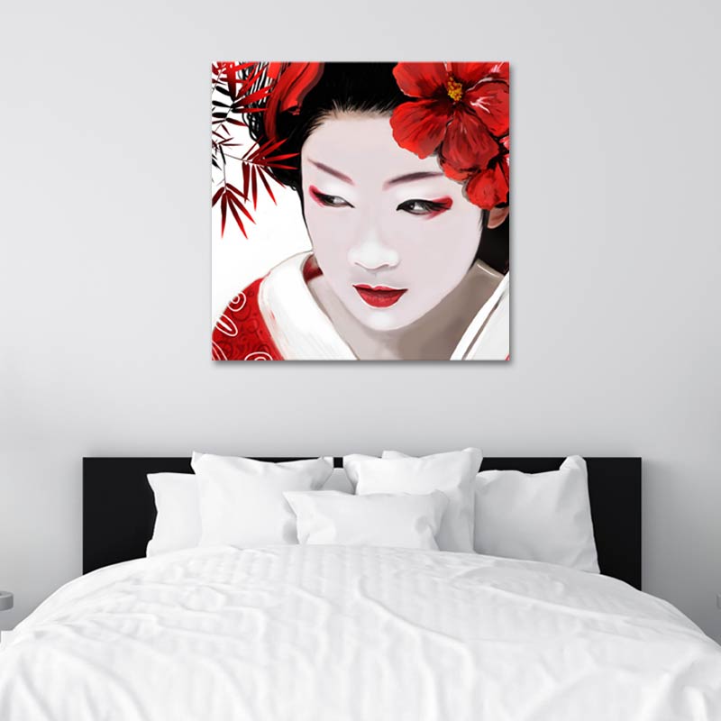 Toile murale décorative d'une Femme Geisha Japonaise