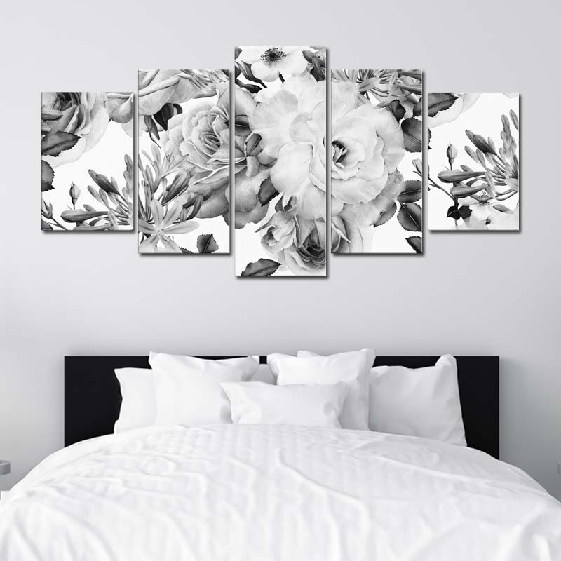 Acheter un Tableau Fleur Noir et Blanc