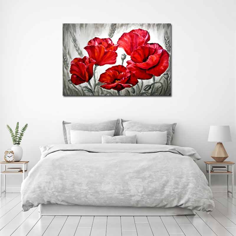 Tableau mural Fleurs Pavot Rouges