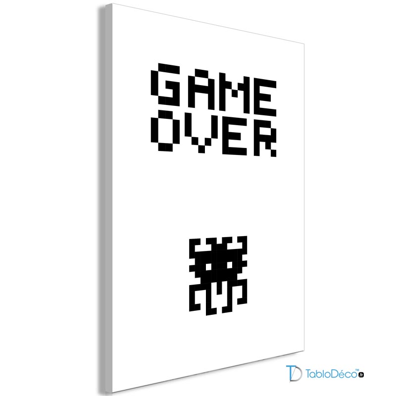 Acheter un Tableau Game Over Noir et Blanc - TabloDéco.fr