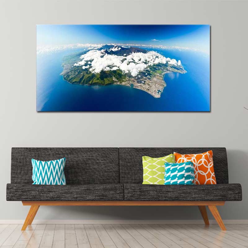 Tableau sur toile de l'Île Bourbon (île de la Réunion) - TabloDéco.fr