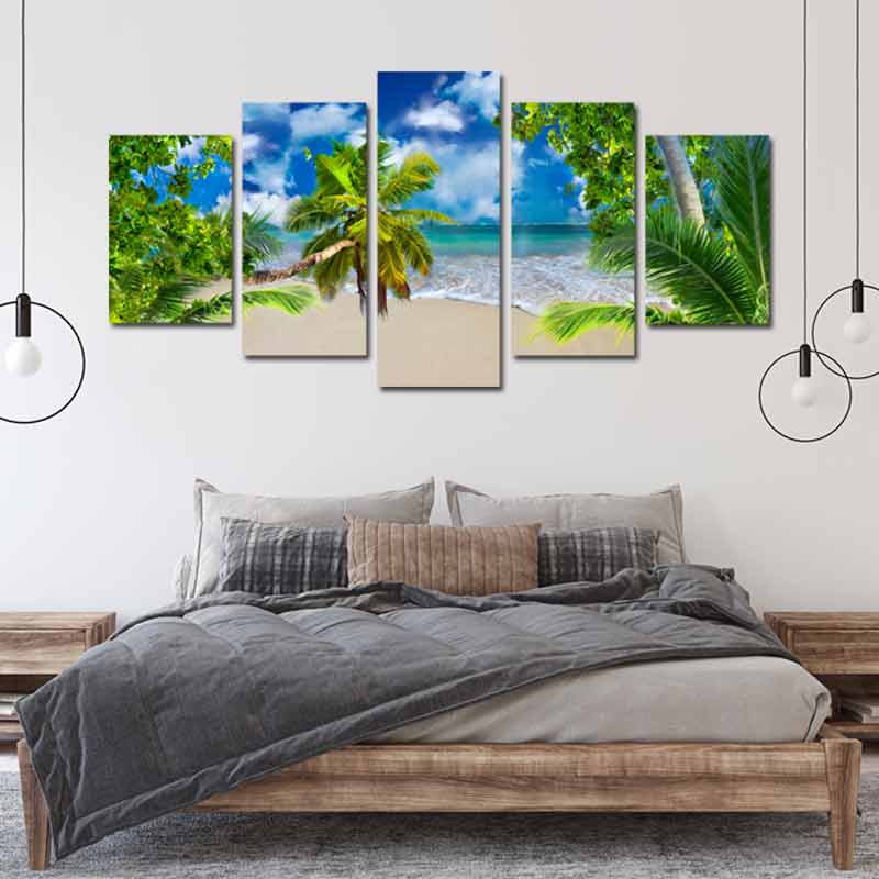 Tableau île de la Réunion en 5 panneaux