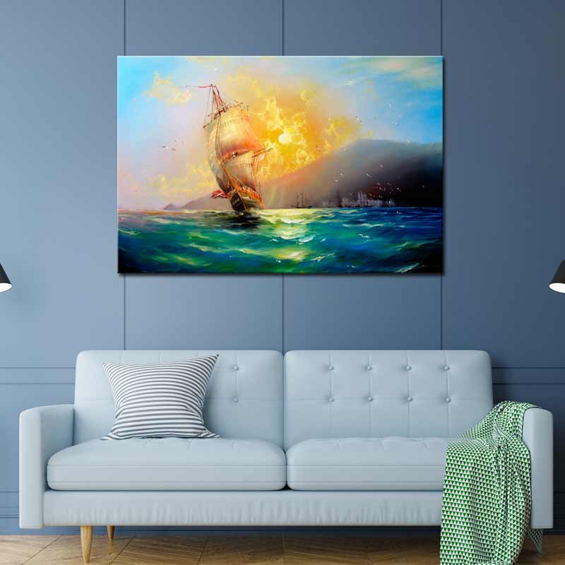Tableau Impressionniste mural d'un Bateau