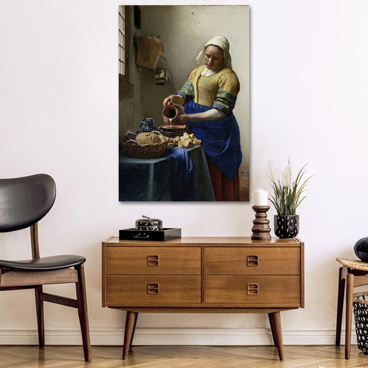 Reproduction sur toile du Tableau La Laitière de Johannes Vermeer